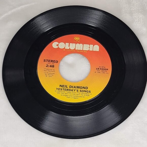 Neil Diamond Yesterdays Songs / Guitar Heaven 45 RPM Vinyl Pitman Pressing 1981 - Picture 2 of 6